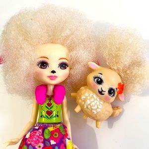 Lamb Girl and Pet Lamb Dolls
